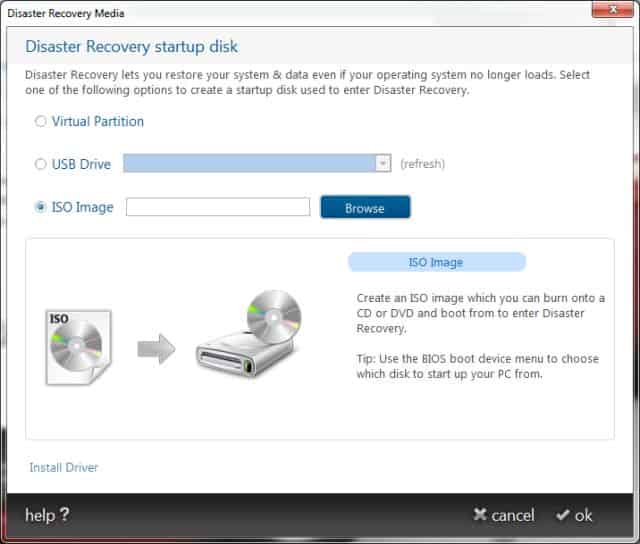 Genie Disaster Recovery Disk creation